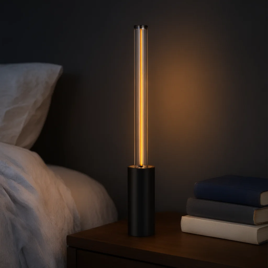 Glow Stick Desk Lamp on a nightstand