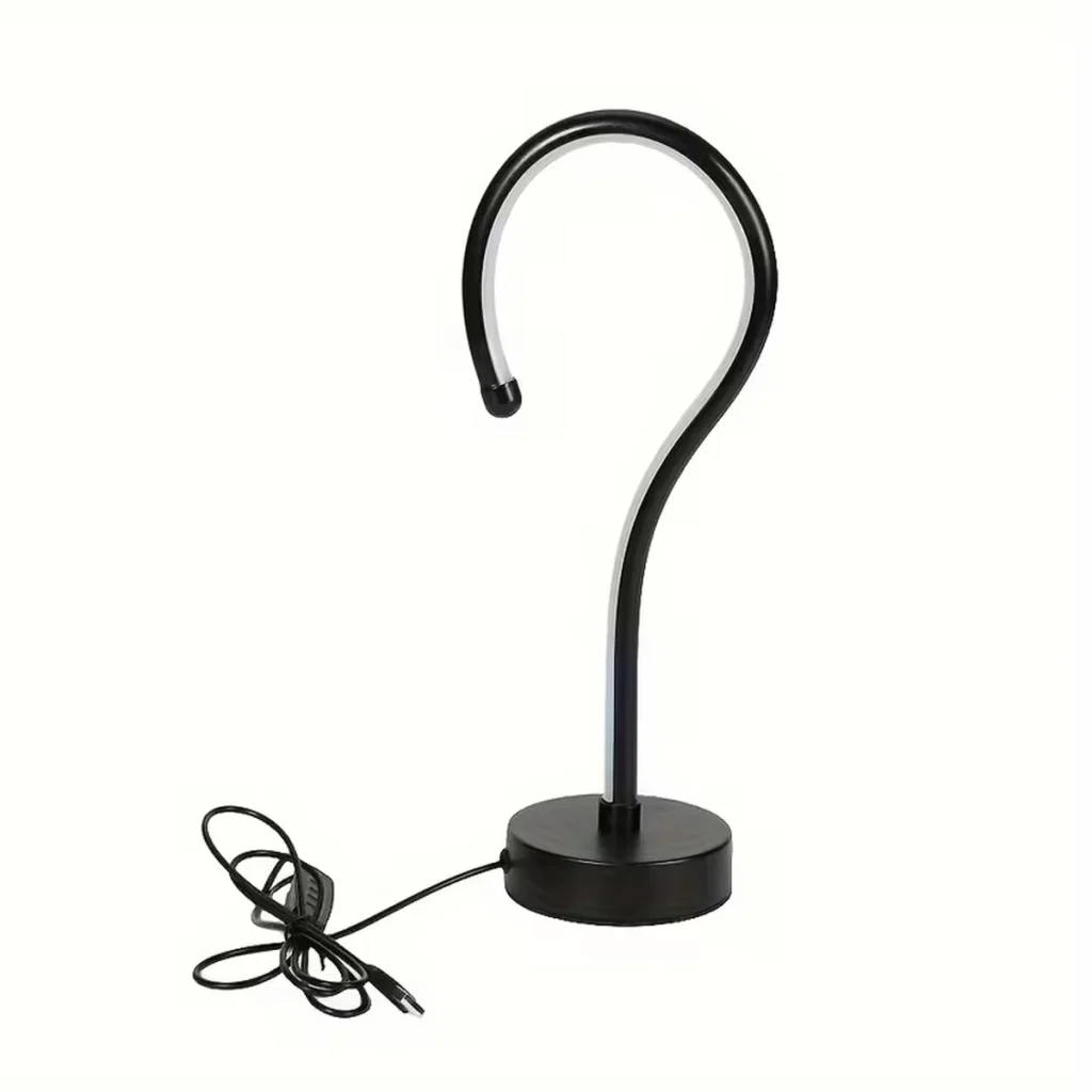 Question Mark LED Table Lamp, single lamp on a white background
