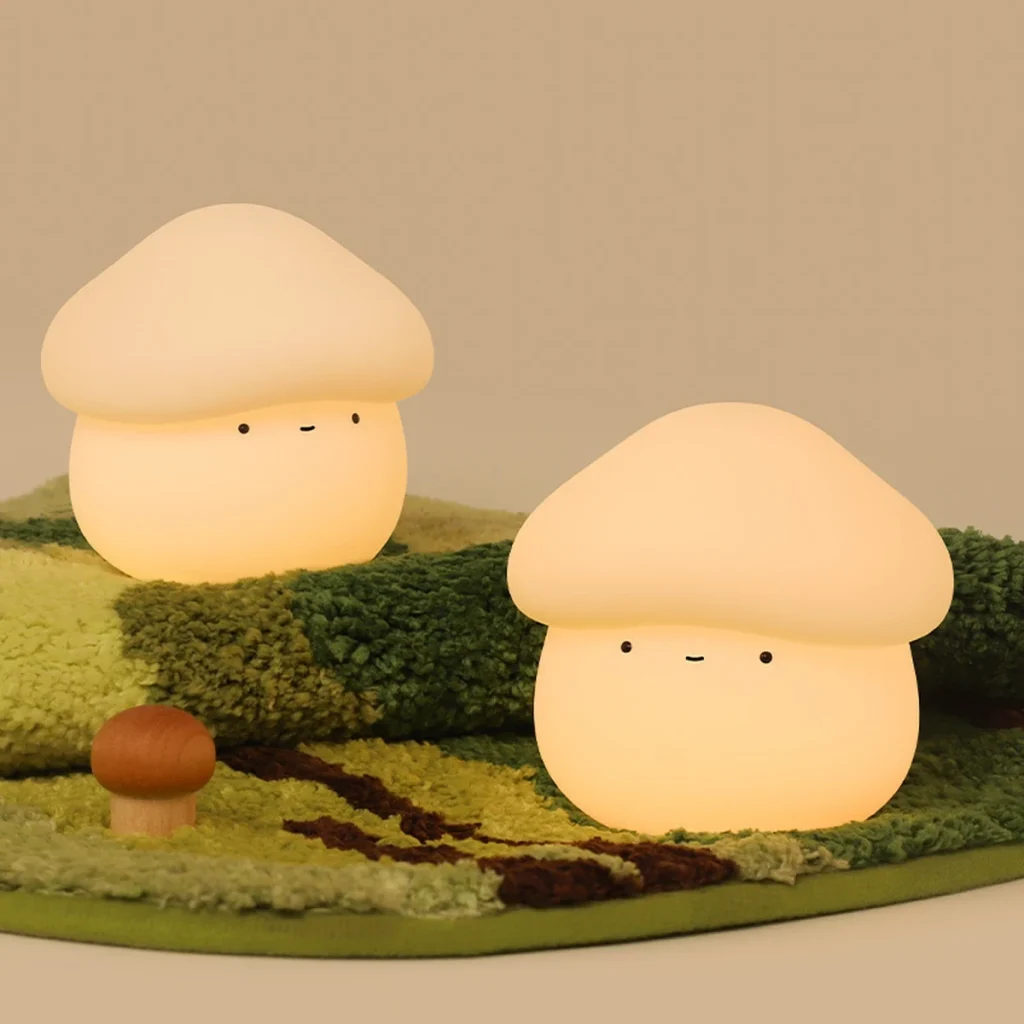 Silicone Touch Mushroom Lamp, soft warm glow (photo 3)